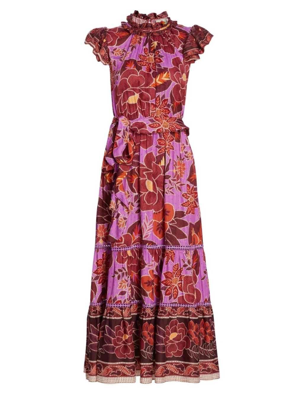 FARM Rio Midi Dress In Sweet Floral Lilac Size Large